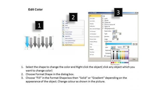 7 Stages Parallel Arrow Program Instructions Plans PowerPoint Templates