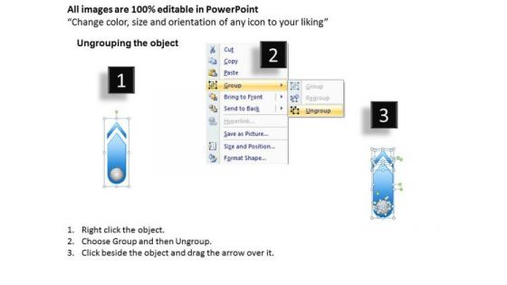 7 Stages Vertical Arrows Parallel Process Service Business Plan PowerPoint Templates