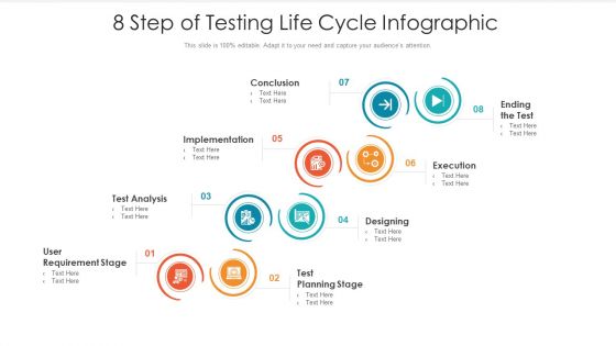 8 Step Of Testing Life Cycle Infographic Ppt PowerPoint Presentation Pictures Gallery PDF