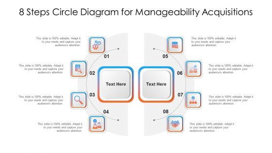 8 Steps Circle Diagram For Manageability Acquisitions Ppt PowerPoint Presentation Gallery Infographic Template PDF