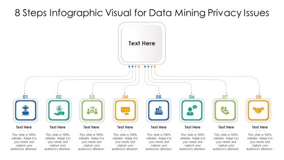 8 Steps Infographic Visual For Data Mining Privacy Issues Ppt Powerpoint Presentation File Sample Pdf