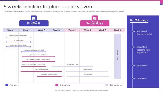 8 Weeks Timeline To Plan Business Event Icons PDF 8 Weeks Timeline To Plan Business Event Icons PDF
