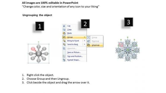 8 Colorful Diverging Sections Forming A Circle Cycle Flow Chart PowerPoint Slides