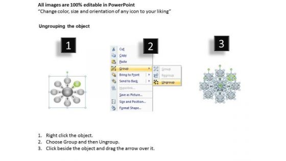 8 Colorful Diverging Sections Forming A Circle Cycle Flow Network PowerPoint Slides