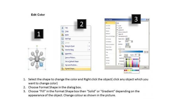 8 Colorful Diverging Sections Forming A Circle Gear Network PowerPoint Templates