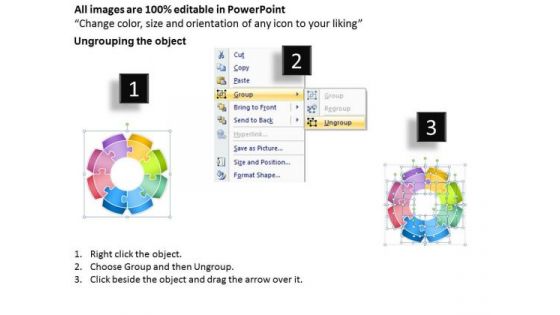 8 Colorful Puzzles Interrelated Process Detailed Business Plan PowerPoint Slides
