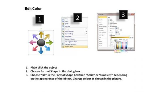 8 Plans For Target Achievement Arrows Cycle Process PowerPoint Templates
