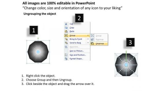 8 Stages Concentric Data Flow Diagram Business Plans For PowerPoint Slides