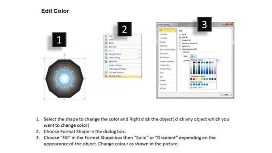 8 Stages Concentric Data Flow Diagram Online Business Plan PowerPoint Templates