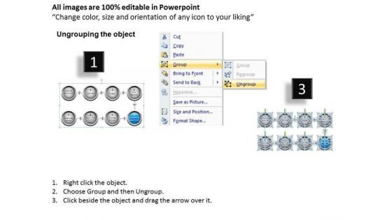 8 Stages Straight Line Process Round Text Boxes PowerPoint Slides Ppt Templates
