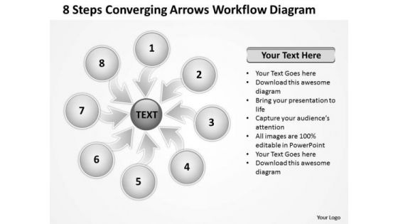 8 Steps Converging Arrows Workflow Diagram Circular Layout Process PowerPoint Templates