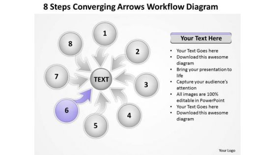 8 Steps Converging Arrows Workflow Diagram Cycle Network PowerPoint Templates