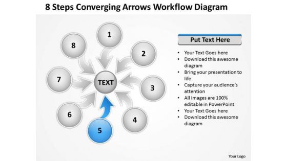 8 Steps Converging Arrows Workflow Diagram Ppt Process Software PowerPoint Slides