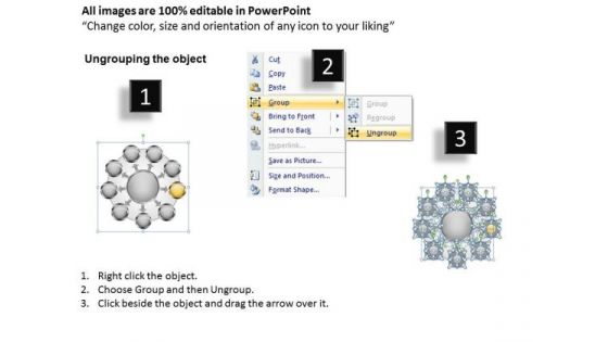 9 Stages Circular Process List Diagram Printable Business Plans PowerPoint Templates