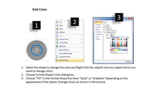 9 Stages Concentric Sub Processes Business Plans For PowerPoint Templates
