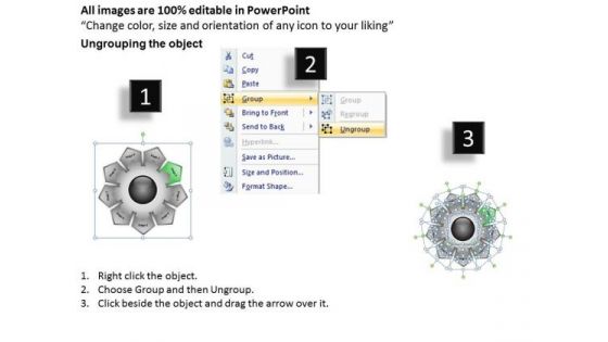 9 Stages Hub And Spoke Comparison Diagram Strategic Business Plans PowerPoint Slides