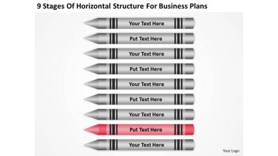 9 Stages Of Horizontal Structure For Business Plans Ppt PowerPoint Slides