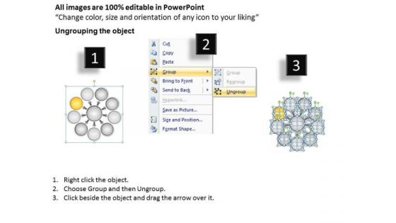 9 Steps Diverging Concepts Leading To One Issue Ppt Circular Flow Diagram PowerPoint Slides