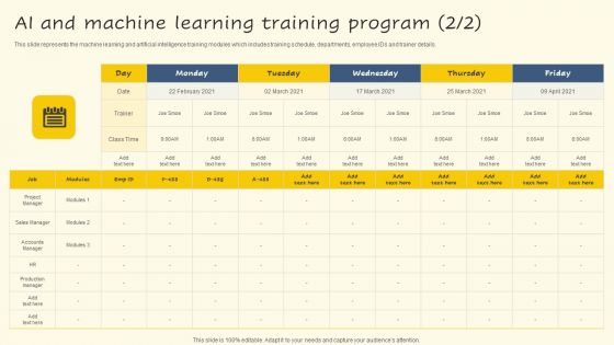 AI And Machine Learning Training Program Portrait PDF