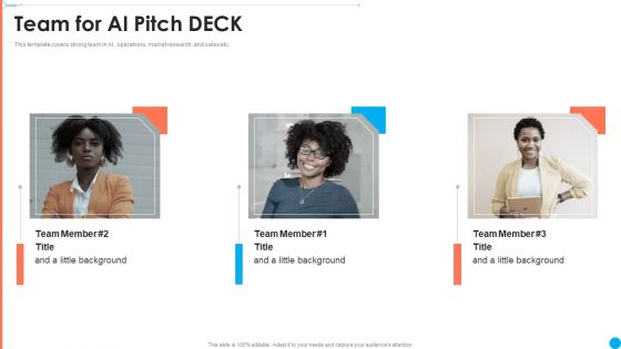 AI Investor Financing Pitch Deck Team For AI Ppt Ideas Format Ideas PDF