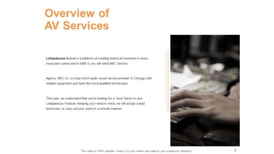 AV Services Proposal Ppt PowerPoint Presentation Complete Deck With Slides