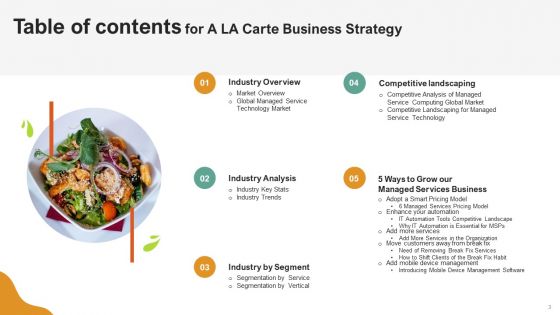 A LA Carte Business Strategy Ppt PowerPoint Presentation Complete Deck