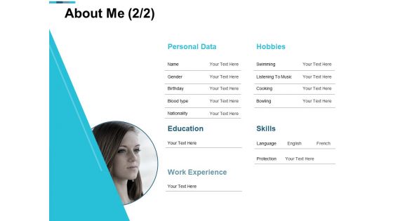About Me Education Skill Ppt PowerPoint Presentation File Master Slide