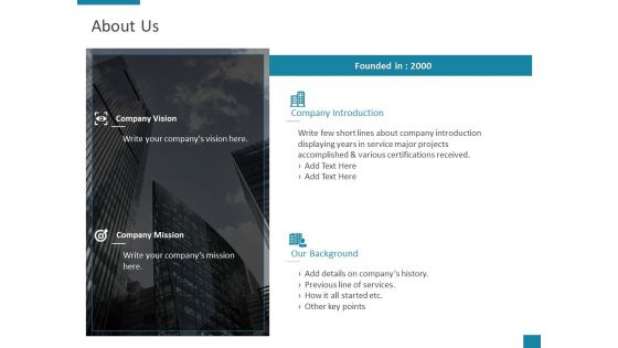 About Us Company Introduction Ppt PowerPoint Presentation Show Format