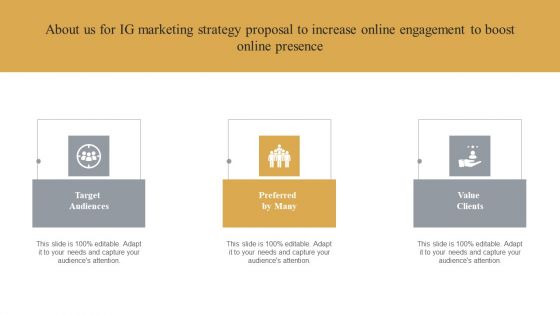 About Us For IG Marketing Strategy Proposal To Increase Online Engagement Structure PDF