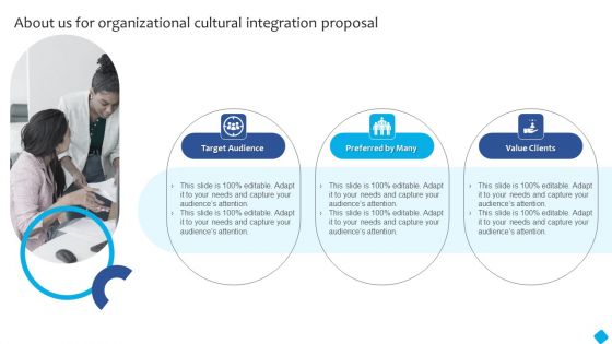 About Us For Organizational Cultural Integration Proposal Slide Graphics PDF