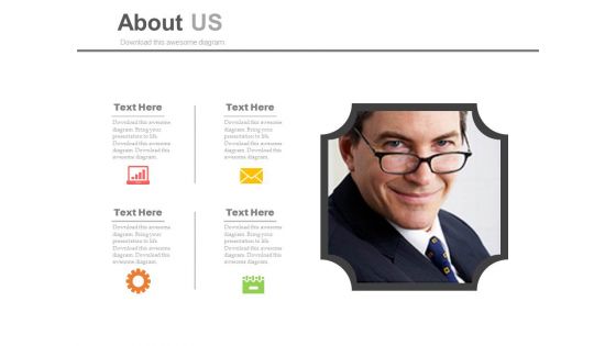 About Us Infographic Slide Design Powerpoint Slides