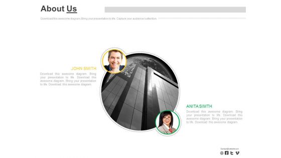 About Us Page For Company Profile Information Powerpoint Slides