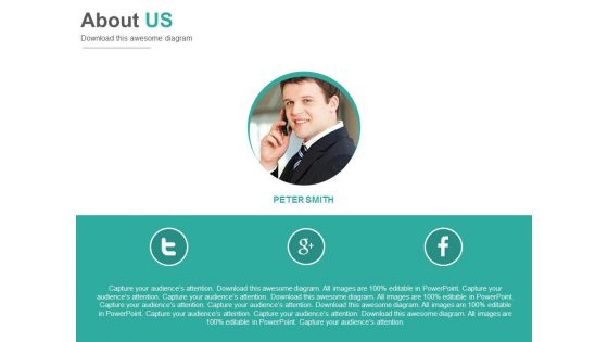 About Us Social Media Profile Powerpoint Slides