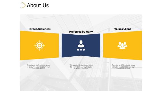 About Us Target Audiences Ppt PowerPoint Presentation Infographic Template Design Inspiration