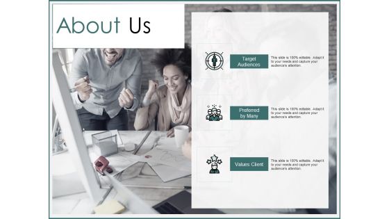About Us Target Audiences Ppt PowerPoint Presentation Infographic Template Example File