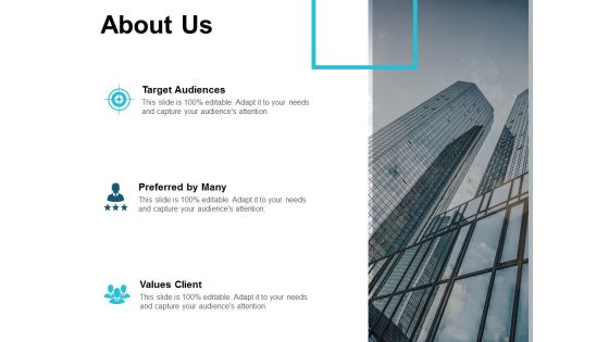 About Us Target Audiences Ppt PowerPoint Presentation Infographics Demonstration