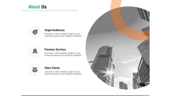 About Us Target Audiences Ppt PowerPoint Presentation Infographics Example File