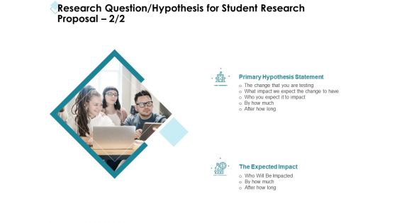 Academic Investigation Research Question Hypothesis For Student Research Proposal Primary Ppt Slides Example PDF