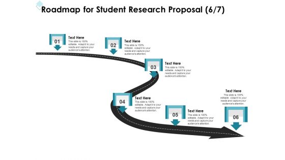Academic Investigation Roadmap For Student Research Proposal Six Stage Process Ppt Portfolio Ideas PDF