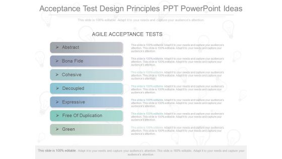 Acceptance Test Design Principles Ppt Powerpoint Ideas
