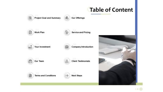 Accounting And Tax Services Table Of Content Download PDF