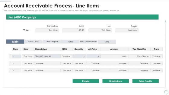 Accounts Receivables Optimization Techniques Account Receivable Process Line Items Download PDF