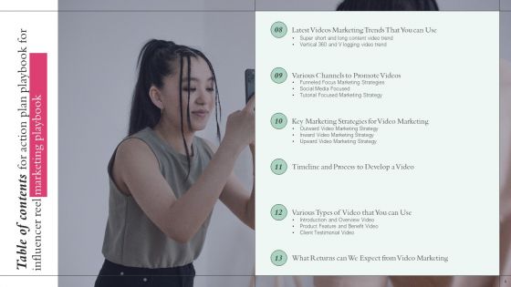 Action Plan Playbook For Influencer Reel Marketing Ppt PowerPoint Presentation Complete Deck With Slides