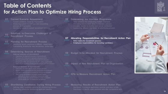 Action Plan To Optimize Hiring Process Ppt PowerPoint Presentation Complete Deck With Slides