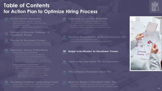 Action Plan To Optimize Hiring Process Ppt PowerPoint Presentation Complete Deck With Slides