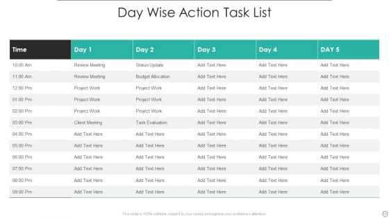Action Task List Ppt PowerPoint Presentation Complete With Slides