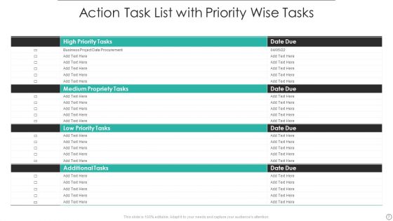Action Task List Ppt PowerPoint Presentation Complete With Slides