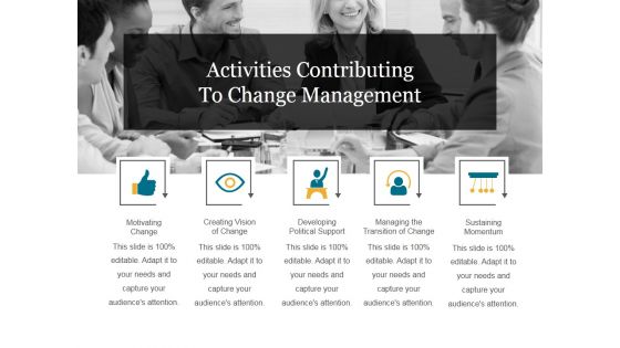 Activities Contributing To Change Management Ppt PowerPoint Presentation Ideas Slide