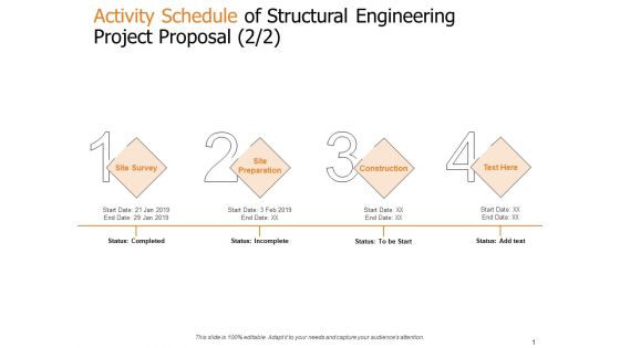 Activity Schedule Of Structural Engineering Project Proposal Survey Ppt Layouts Example File PDF