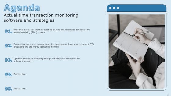 Actual Time Transaction Monitoring Software And Strategies Ppt PowerPoint Presentation Complete Deck With Slides